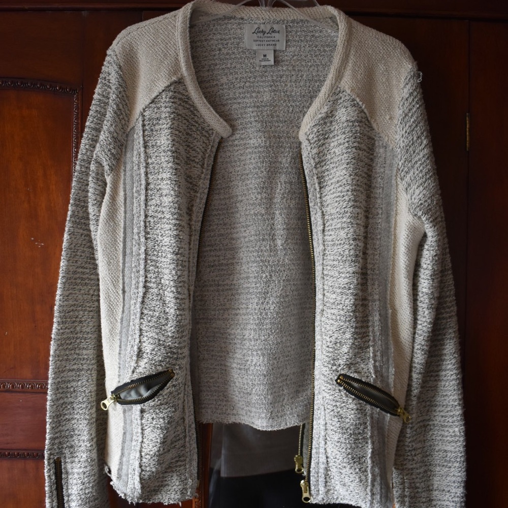 Lucky Lotus California Grey Sweater Cardigan